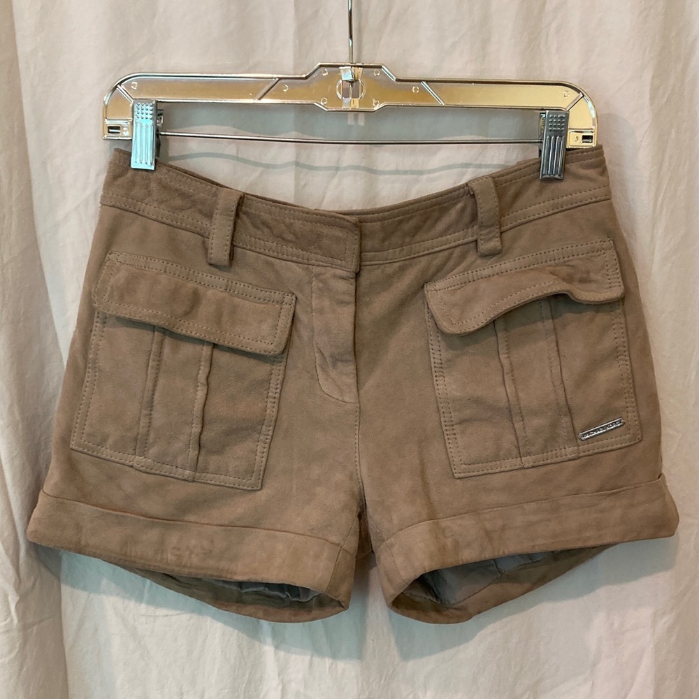 MICHAEL Michael Kors Light Brown Suede Cargo Shorts